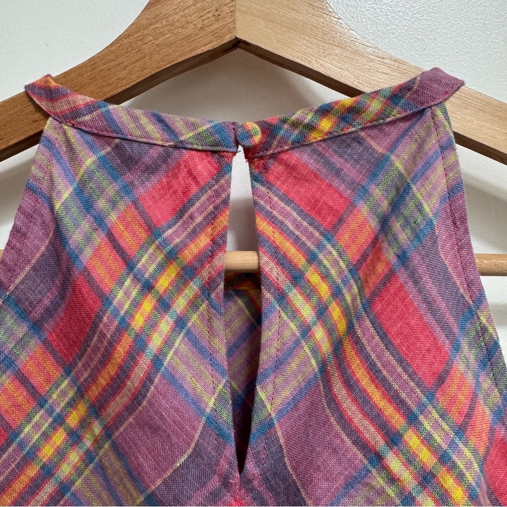 J. Crew Sunset Plaid Amber Linen Top - Picture 8 of 12
